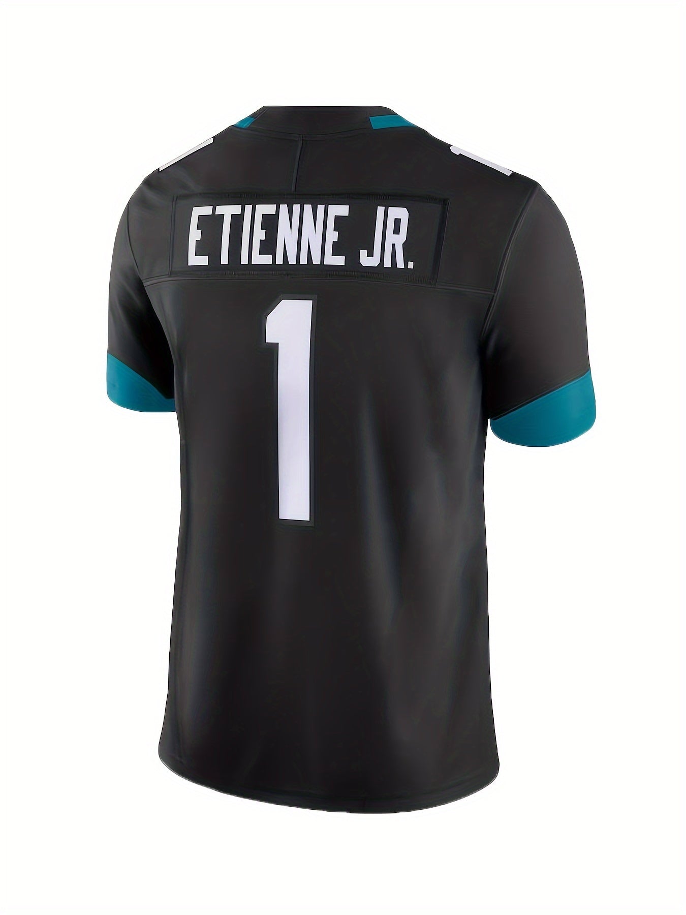Men's Classic #1 Black American Football Jersey - V-Neck, Embroidery, Breathable, Rugby Sports Uniform for Training and Competition