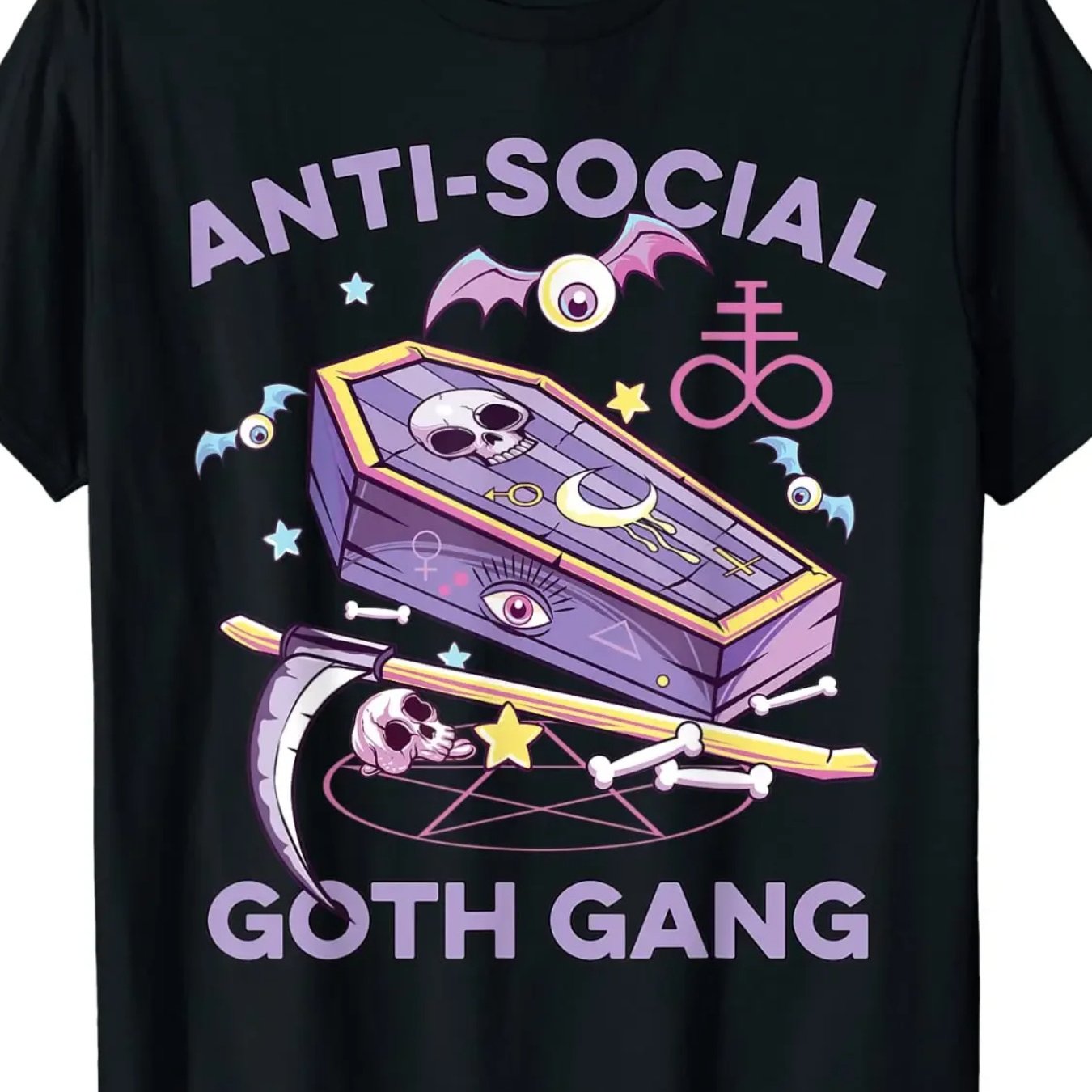 Vintage Gothic Gang Aesthetic Tee - Classic Printed T-Shirt for Women, Men, Teenagers - Neo Gothic Alternative Style, Hot Fashionable Design, Soft Fabric, Casual Wear