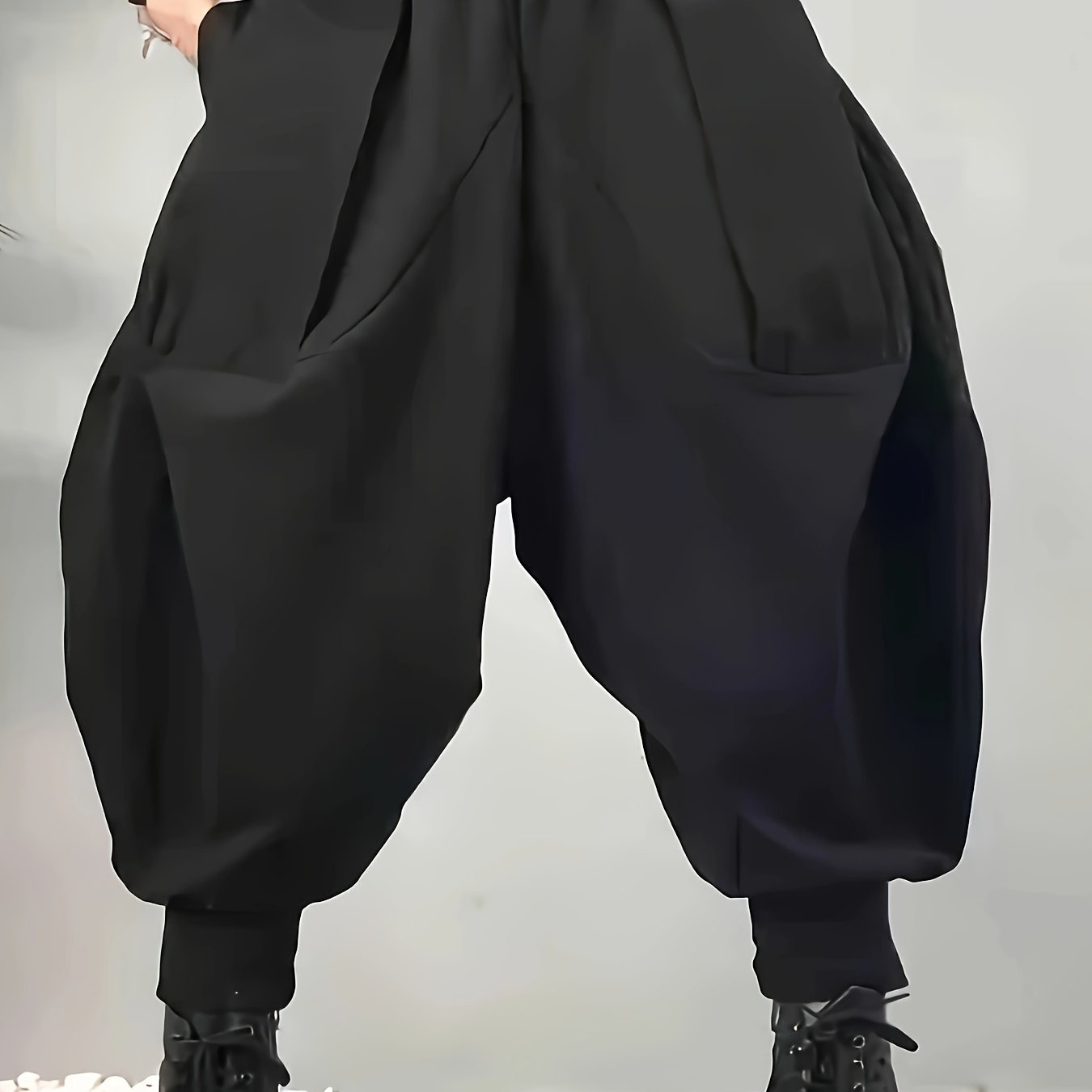 Men's Casual Tapered Baggy Pants, Chic Street Style Harem Pants