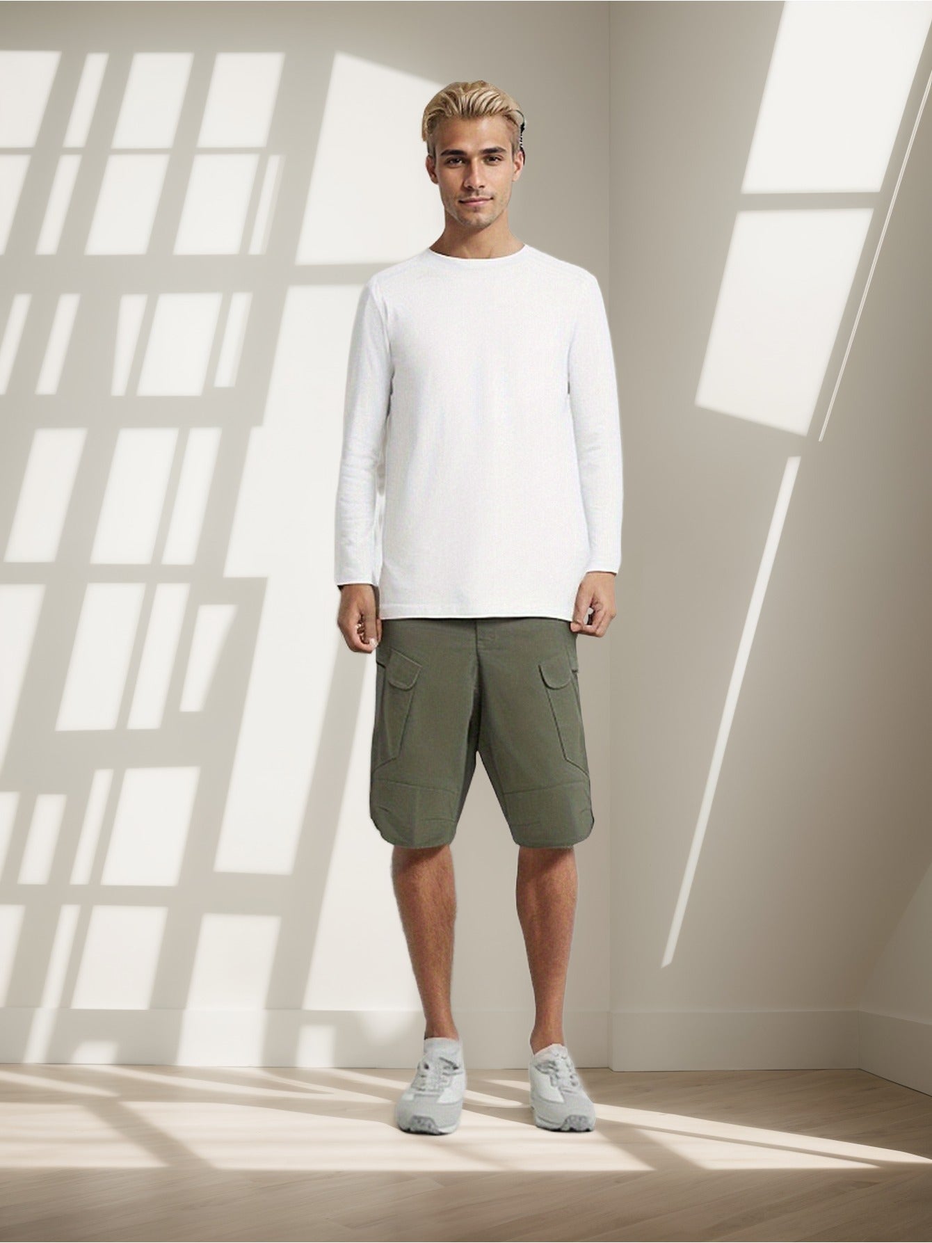 Multi-Pocket Lightweight Cargo Shorts for Men - Quick Dry, Breathable, Non-Stretch Polyester Fabric - Machine Washable, Ideal for Outdoor Hiking, Fishing, Combat, and Casual Work