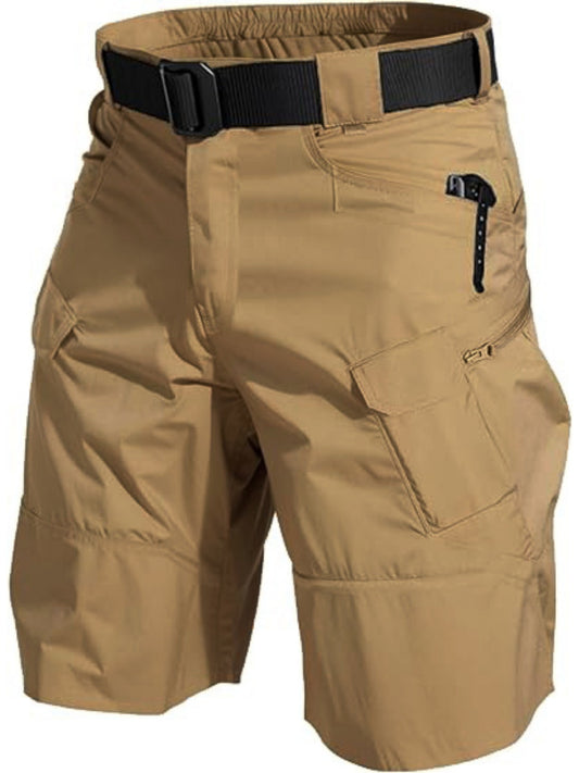 Multi-Pocket Lightweight Cargo Shorts for Men - Quick Dry, Breathable, Non-Stretch Polyester Fabric - Machine Washable, Ideal for Outdoor Hiking, Fishing, Combat, and Casual Work