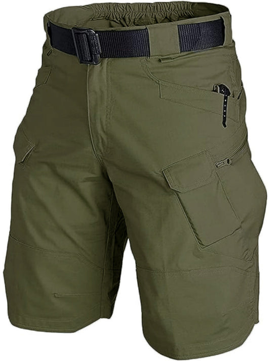 Multi-Pocket Lightweight Cargo Shorts for Men - Quick Dry, Breathable, Non-Stretch Polyester Fabric - Machine Washable, Ideal for Outdoor Hiking, Fishing, Combat, and Casual Work