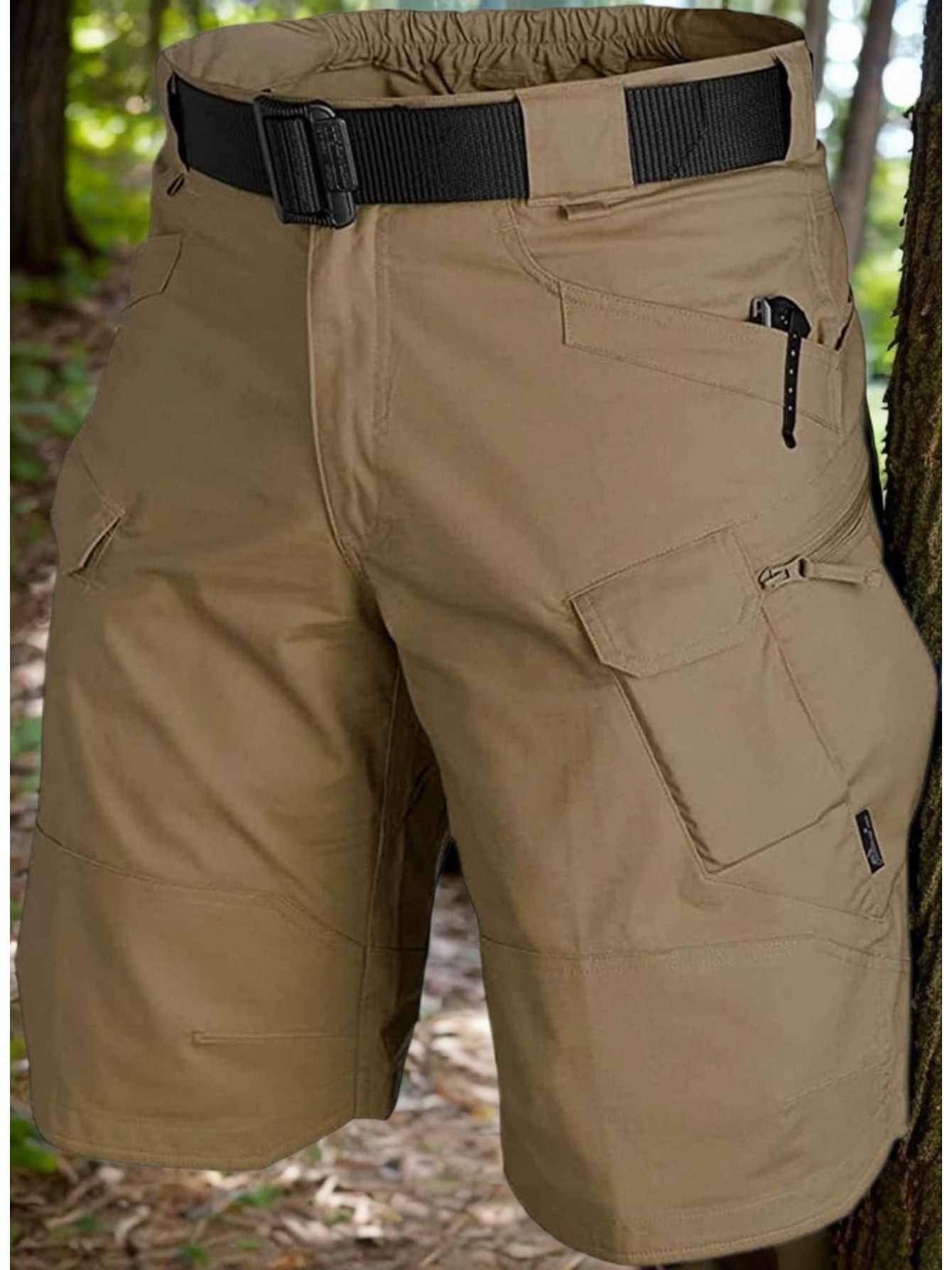 3pc, Men's Waterproof Tactical Shorts Outdoor Cargo Shorts, Lightweight Quick Dry Breathable Hiking Fishing Cargo Shorts