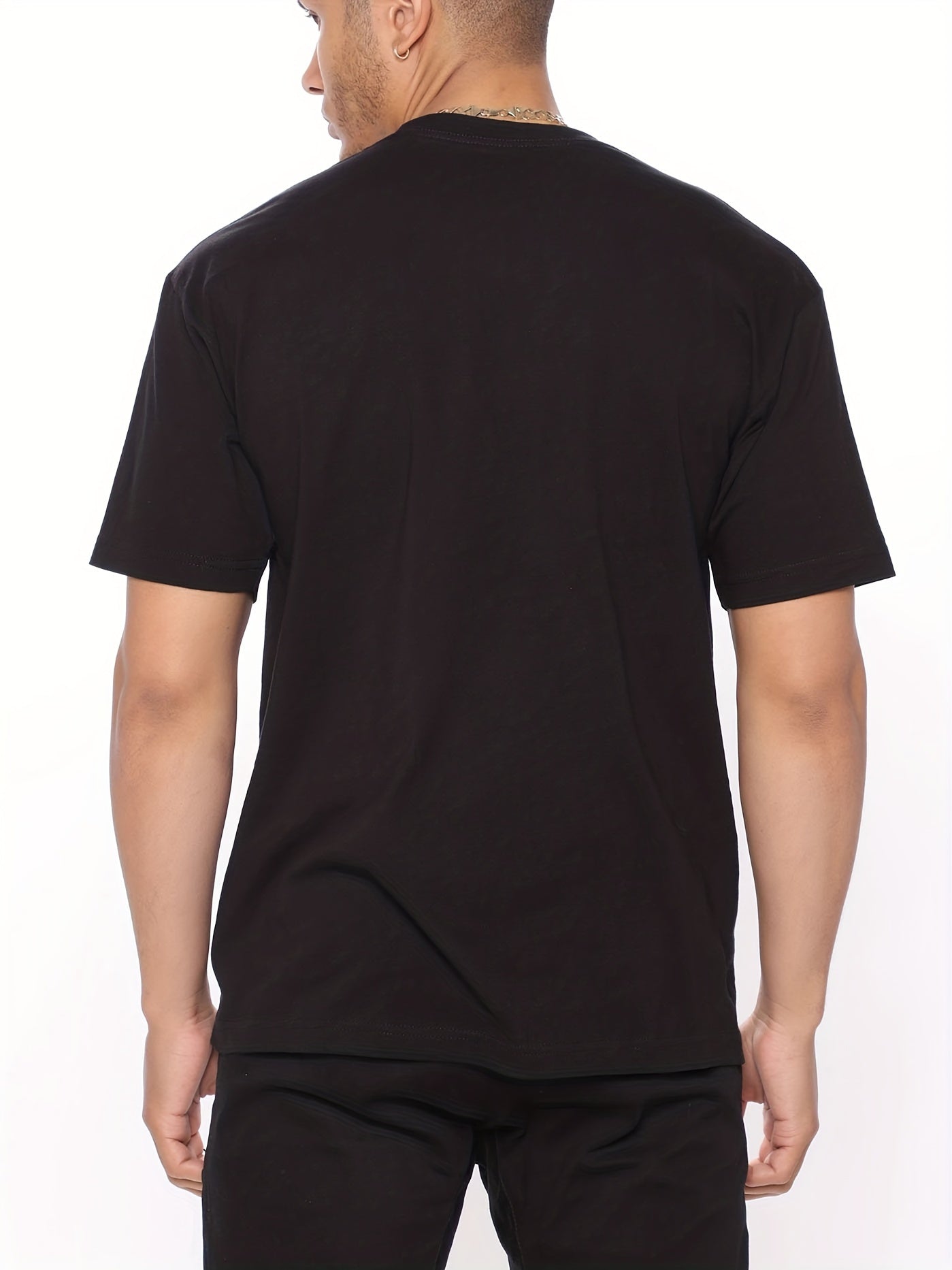 1pc summer gift, men's casual trend fun "Jesus Calls" printed T-shirt, short sleeve round neck hip hop style top