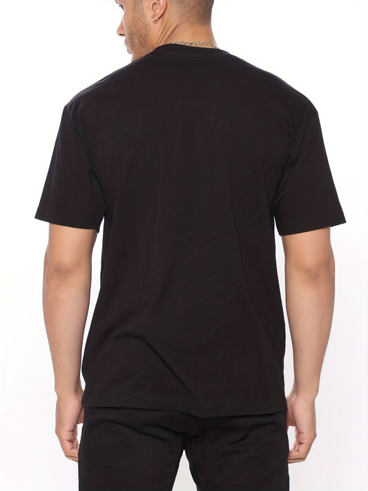 1pc summer gift, men's casual trend fun "Jesus Calls" printed T-shirt, short sleeve round neck hip hop style top