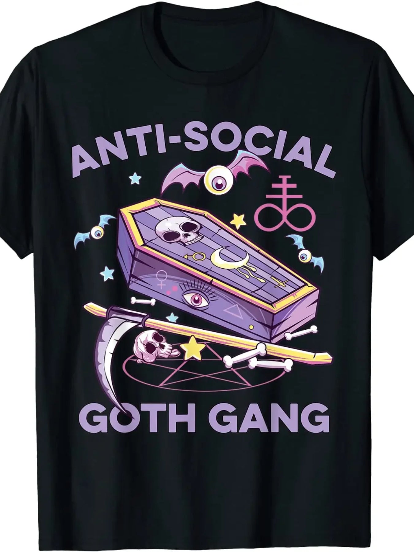 Vintage Gothic Gang Aesthetic Tee - Classic Printed T-Shirt for Women, Men, Teenagers - Neo Gothic Alternative Style, Hot Fashionable Design, Soft Fabric, Casual Wear