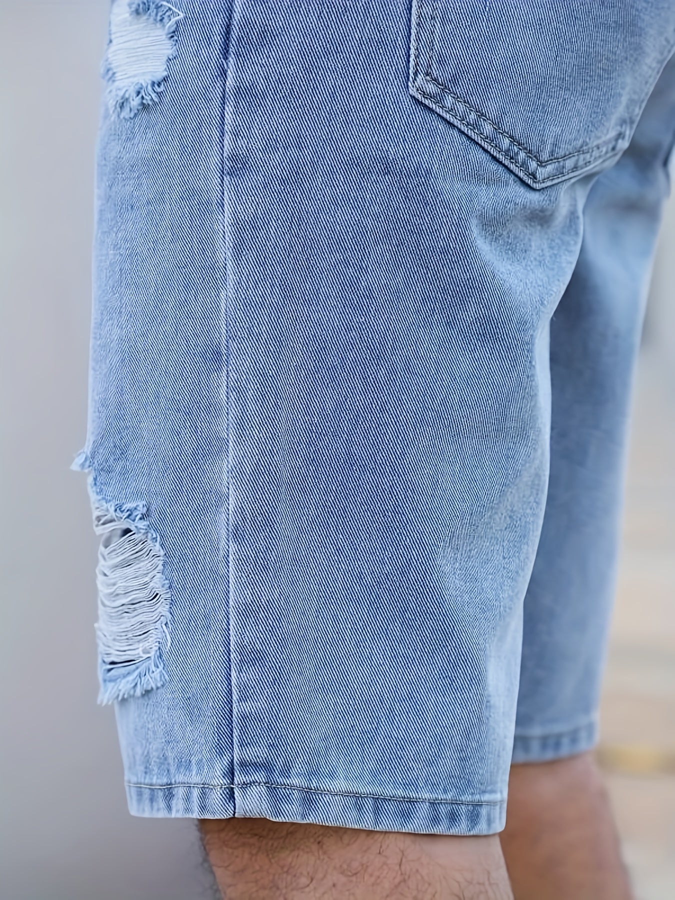 Stylish Men's Ripped Denim Shorts for Spring and Summer - Comfortable and Durable