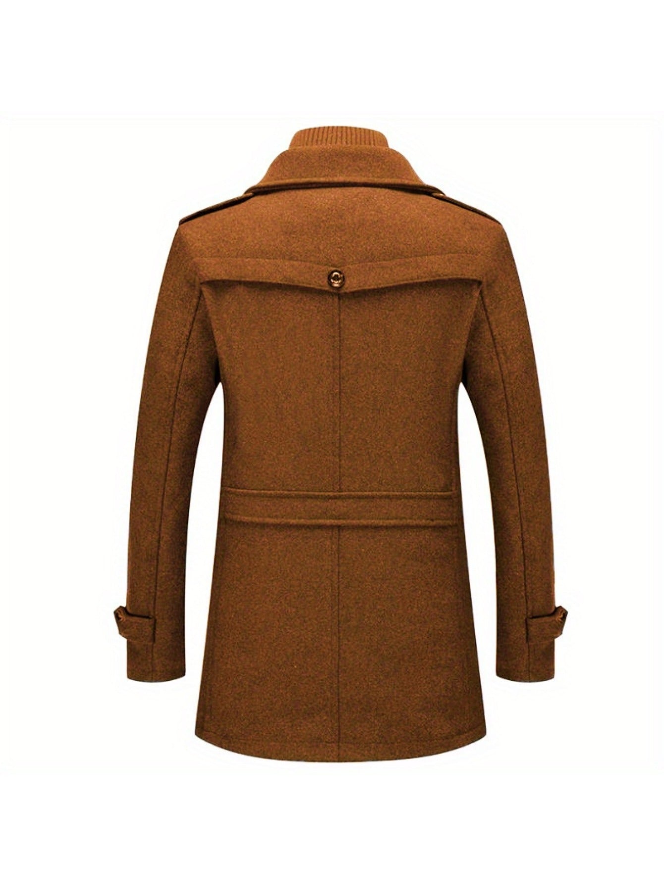 Men's Business Woolen Coat Fashion Double Collar Mid-length Woolen Jacket For Autumn/ Winter