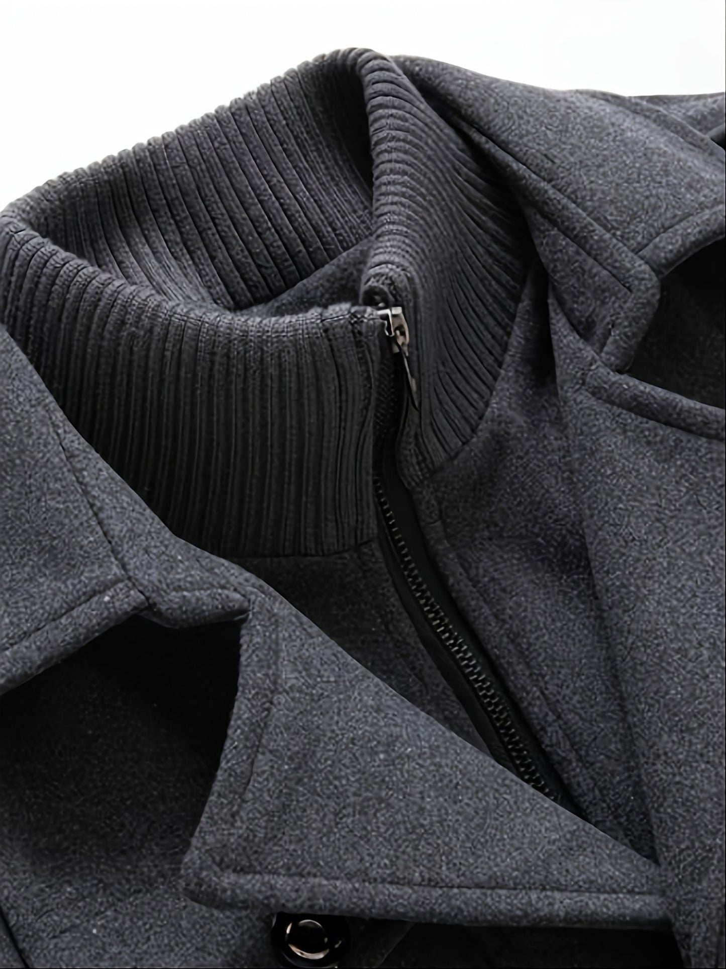 Men'S Business Woolen Coat Fashion Double Collar Mid-length Woolen Jacket For Autumn/ Winter