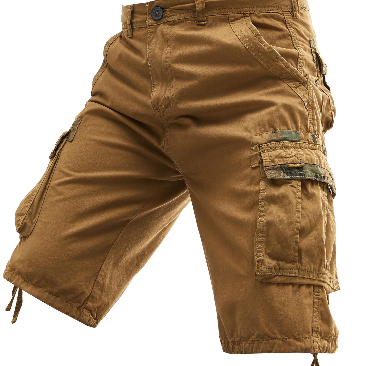 Men's 100% Cotton Washed Outdoor Cargo Shorts - Multi-Pocket Durable Casual Hiking Shorts for Spring Summer Fall, Regular Fit with Zippered Pockets (Hand Wash Only), Western Shorts, Adventure Clothing, Nonstretch Fabric