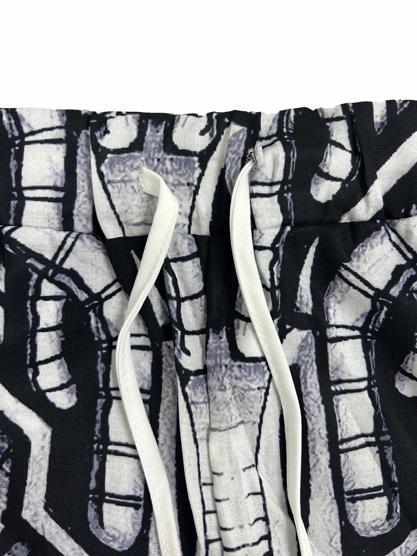 Men's Drawstring Wide Leg Pants Beach Pant Trendy Pattern Casual Baggy Pants Yoga Trousers Streetwear Hiphop Rapper Style, Fluid Pants