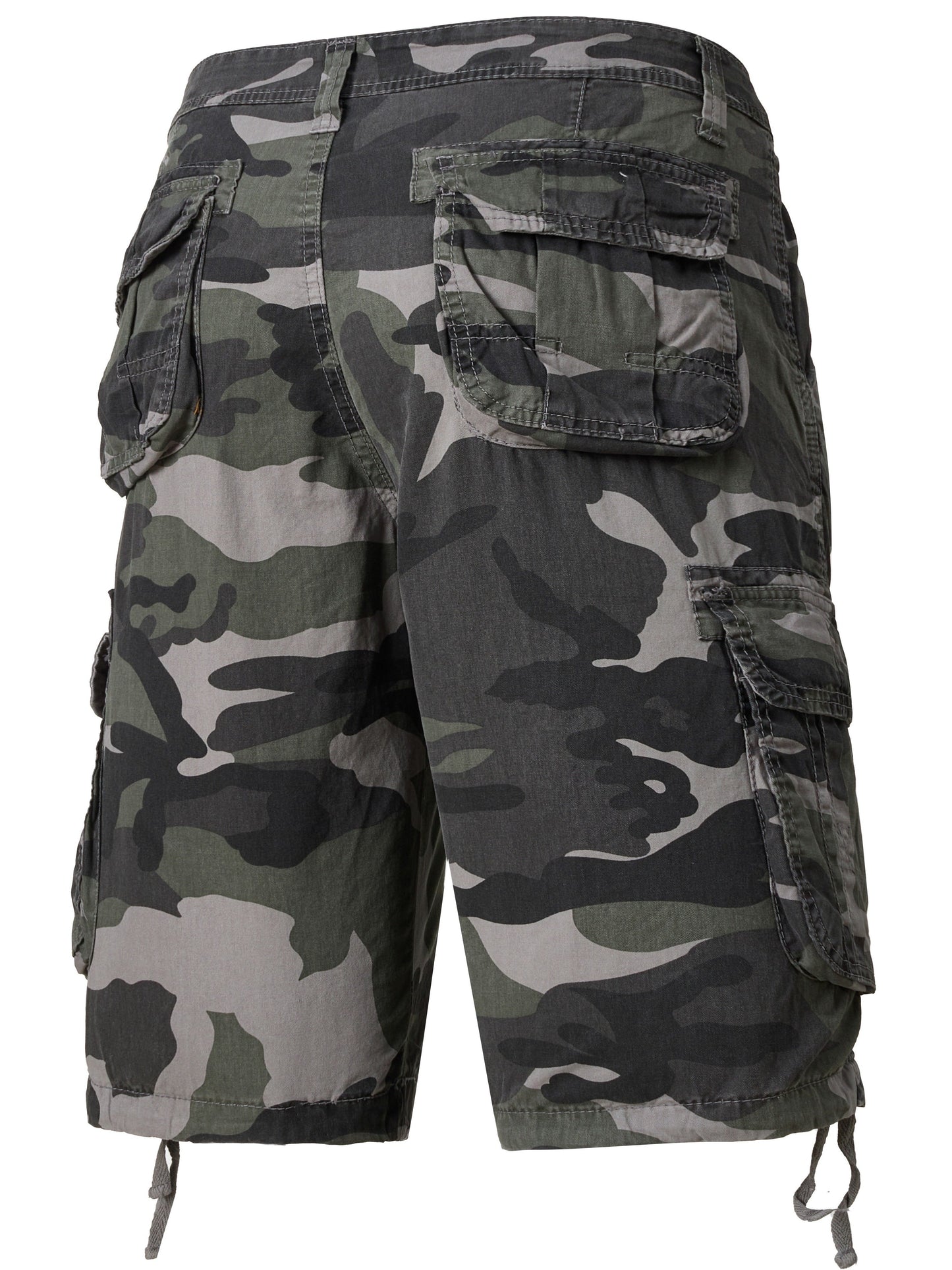 Men's Casual Camouflage Pattern Cargo Shorts, Chic Cotton Outdoor Shorts For Summer Hiking, Bermuda Shorts