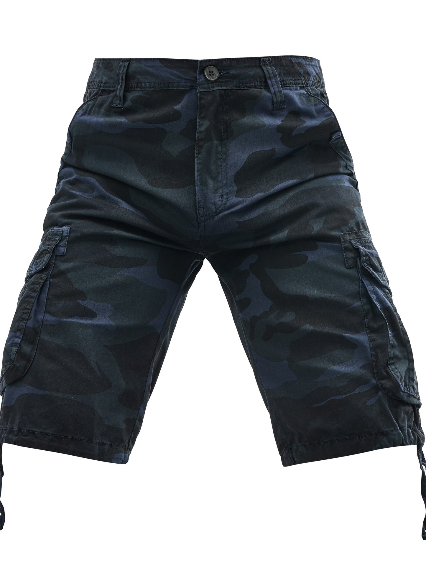Men's 100% Cotton Camo Cargo Shorts, Denim Style, Non-Stretch Woven Fabric, Regular Fit with Pockets, Ideal for Hiking & Outdoor Activities, Spring/Summer/Fall Collection, Casual Wear|Rugged Outdoor Look|Woven Fabric Shorts,