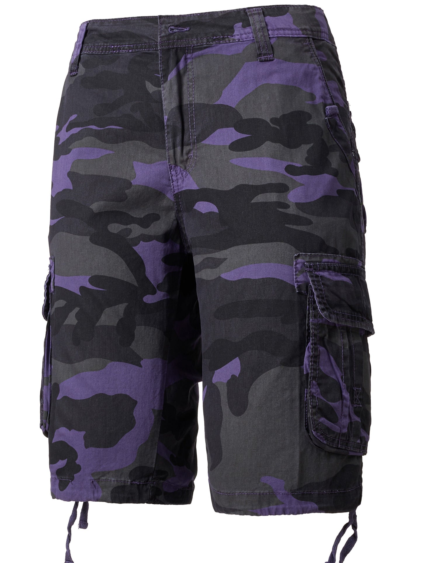 Men's Casual Camouflage Pattern Cargo Shorts, Chic Cotton Outdoor Shorts For Summer Hiking, Bermuda Shorts