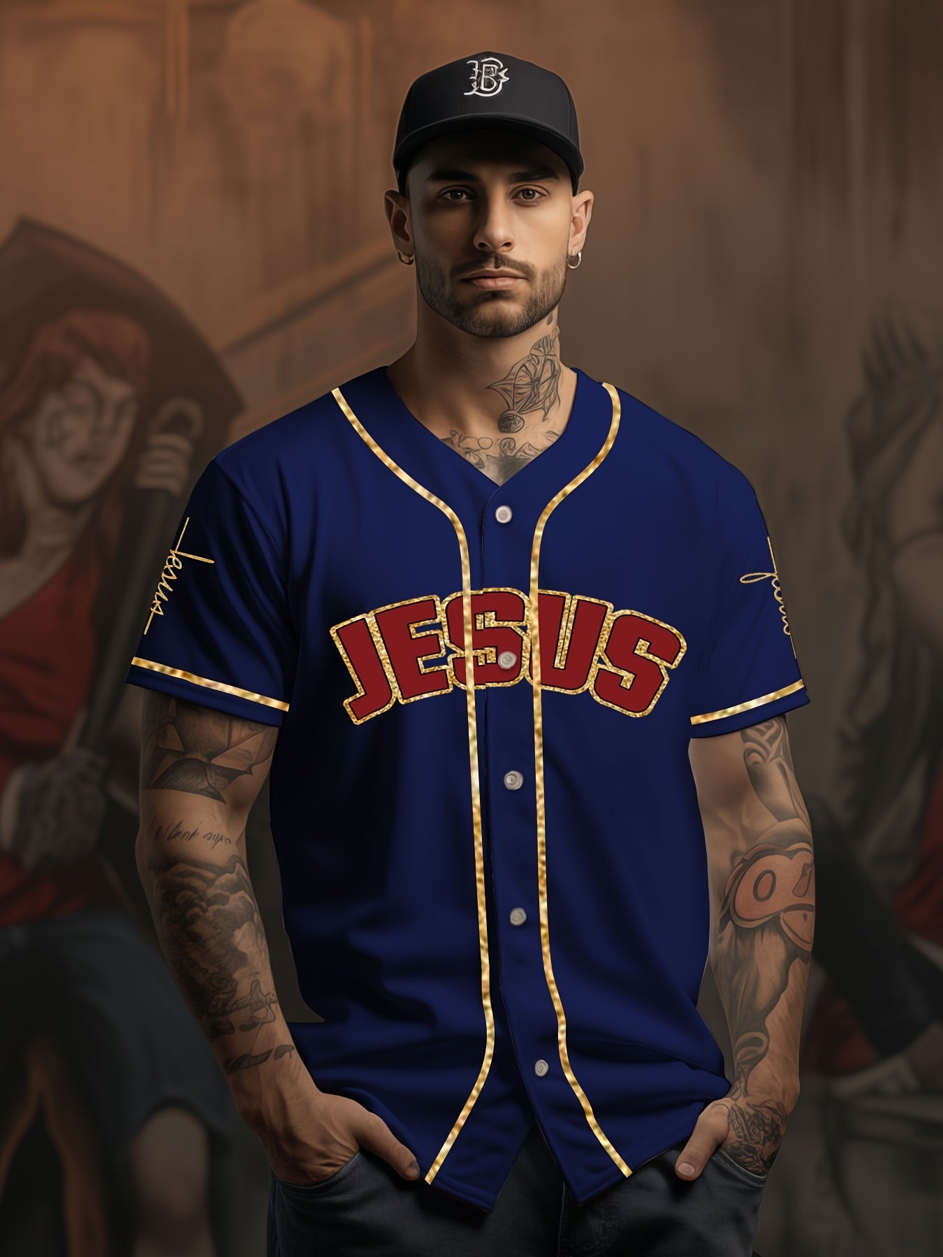 Men's Fashionable Retro Baseball Jersey - Breathable, Slightly Stretchy, Quick-Drying Sports Uniform for Training, Competition, and Party - Trendy, Comfortable, and Durable