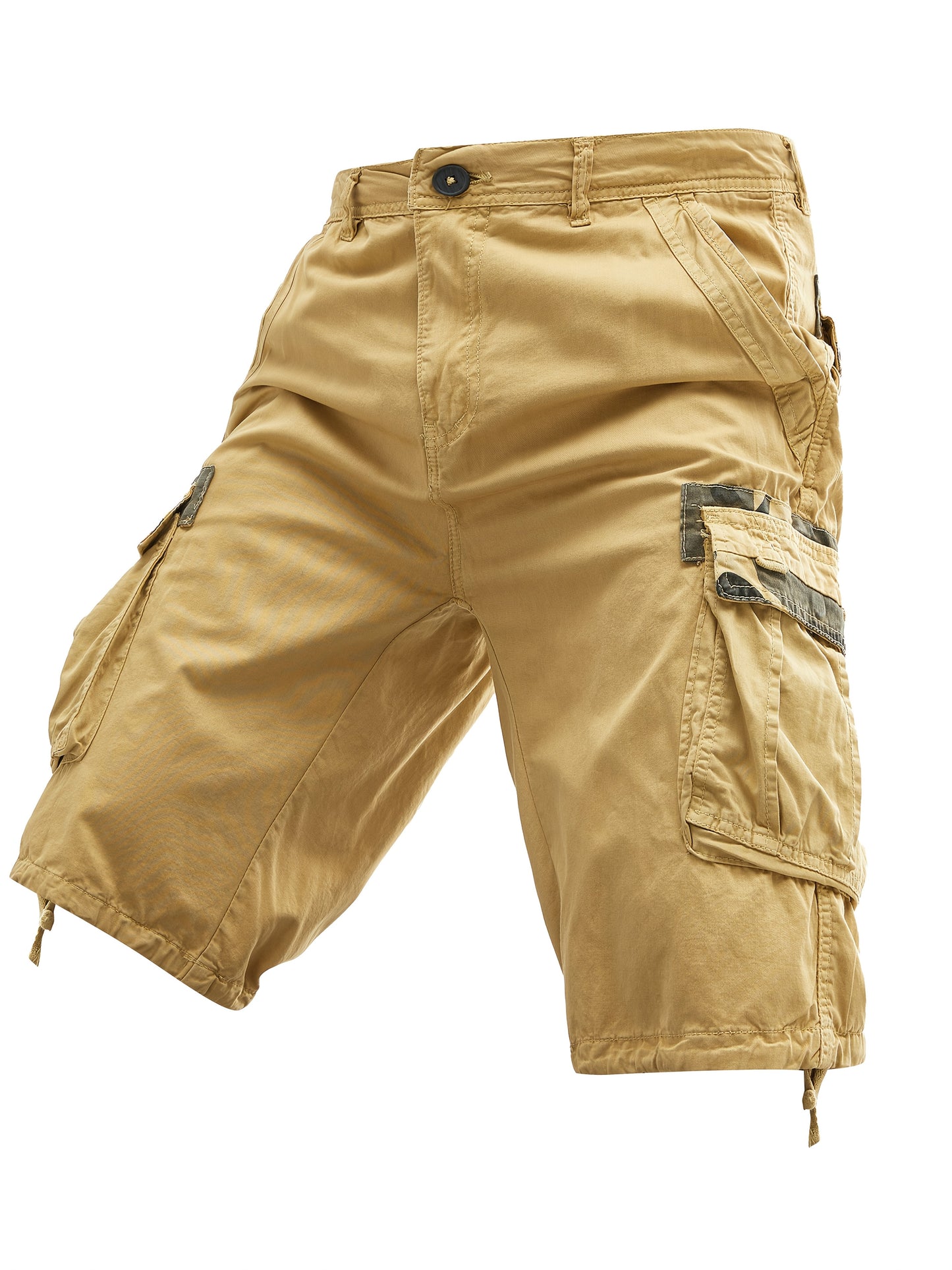 Men's 100% Cotton Washed Outdoor Cargo Shorts - Multi-Pocket Durable Casual Hiking Shorts for Spring Summer Fall, Regular Fit with Zippered Pockets (Hand Wash Only), Western Shorts, Adventure Clothing, Nonstretch Fabric