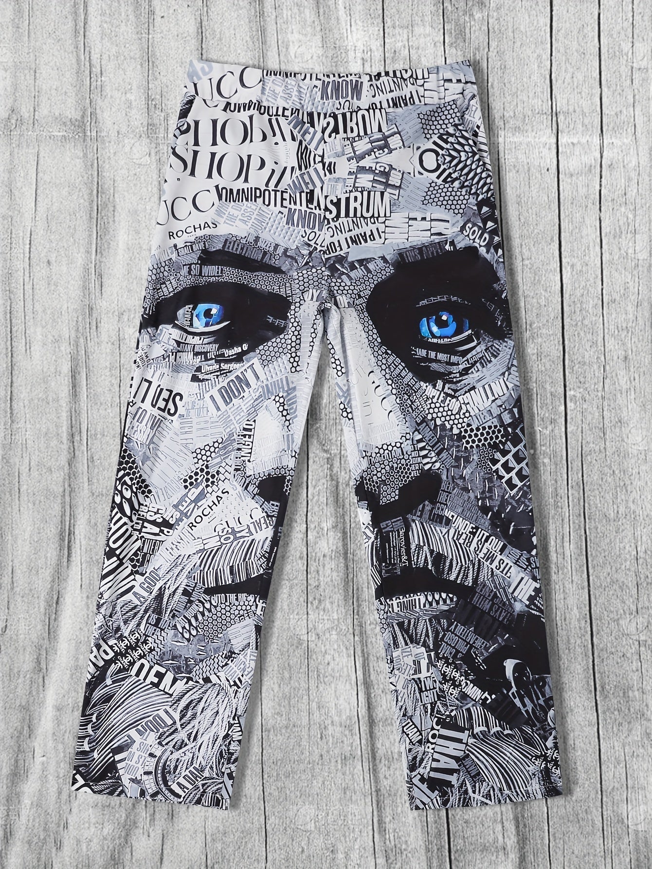 Men's Drawstring Wide Leg Pants Beach Pant Trendy Pattern Casual Baggy Pants Yoga Trousers Streetwear Hiphop Rapper Style, Fluid Pants