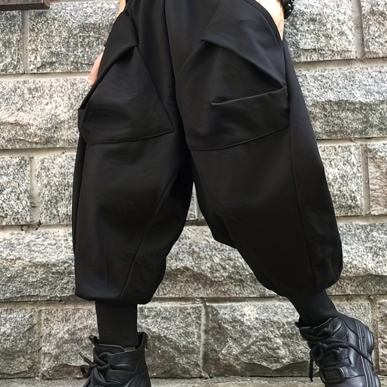 Men's Casual Tapered Baggy Pants, Chic Street Style Harem Pants