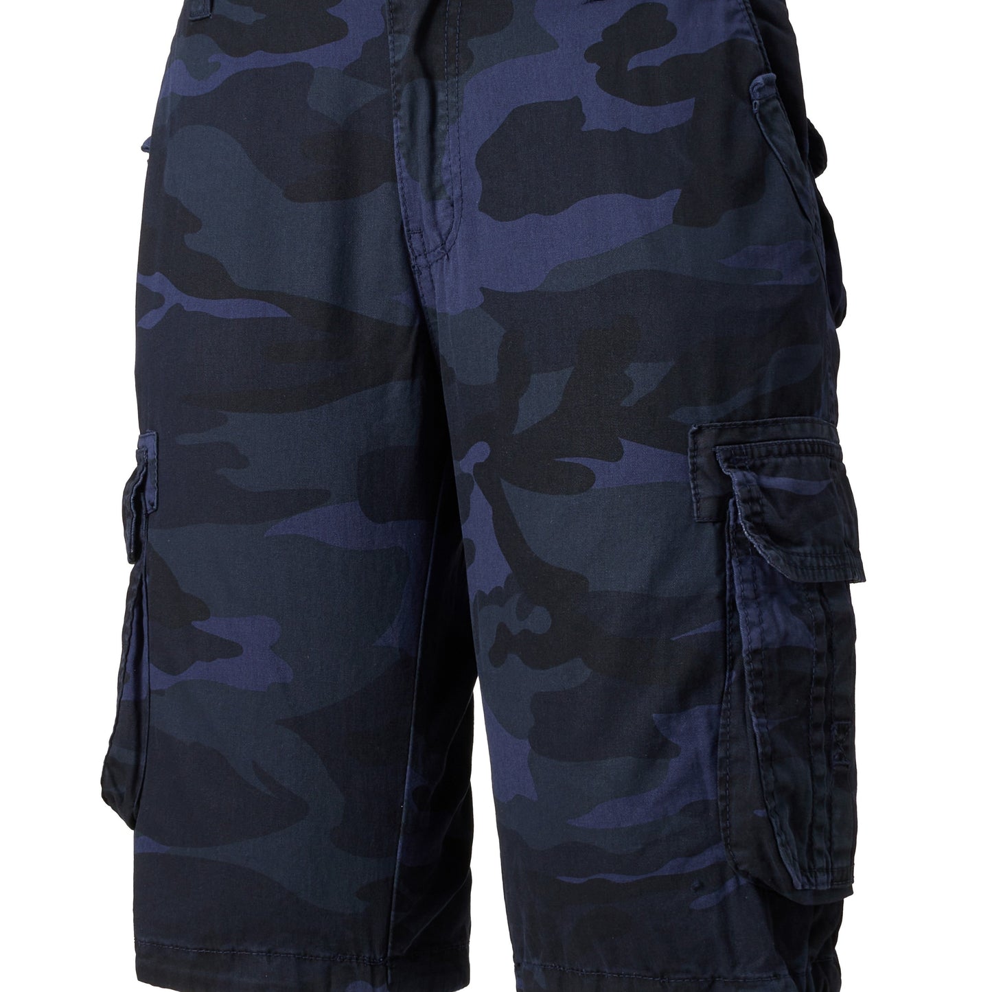 Men's Casual Camouflage Pattern Cargo Shorts, Chic Cotton Outdoor Shorts For Summer Hiking, Bermuda Shorts
