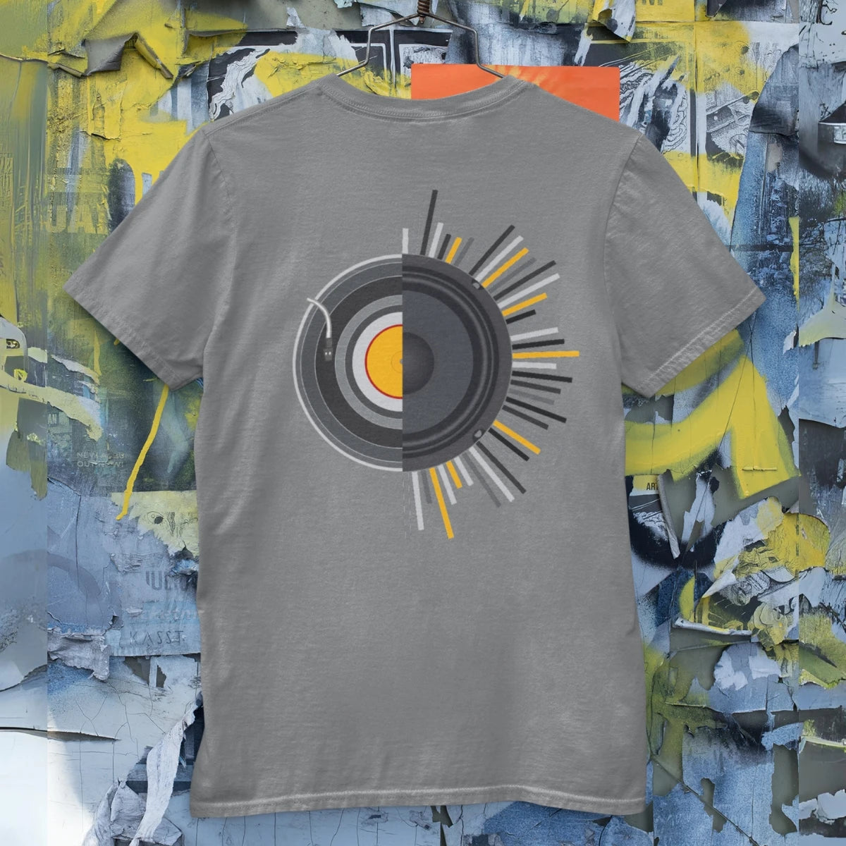 Men's T-shirt GuGi Vinyl Disc Speakers Music Retro Rock 70 s CM01
