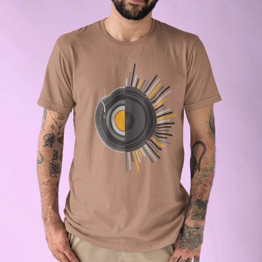 Men's T-shirt GuGi Vinyl Disc Speakers Music Retro Rock 70 s CM01