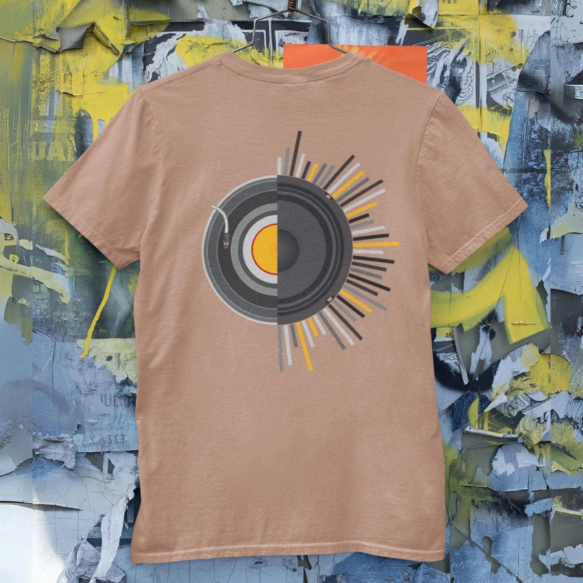 Men's T-shirt GuGi Vinyl Disc Speakers Music Retro Rock 70 s CM01