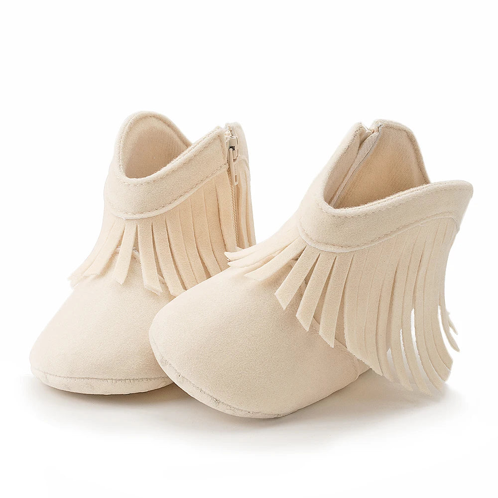 KIDSUN Baby Booties Girl Boy Prewalker Solid Infant Toddler First Walkers Soft Sole Anti-slip Boots Newborn Moccasin