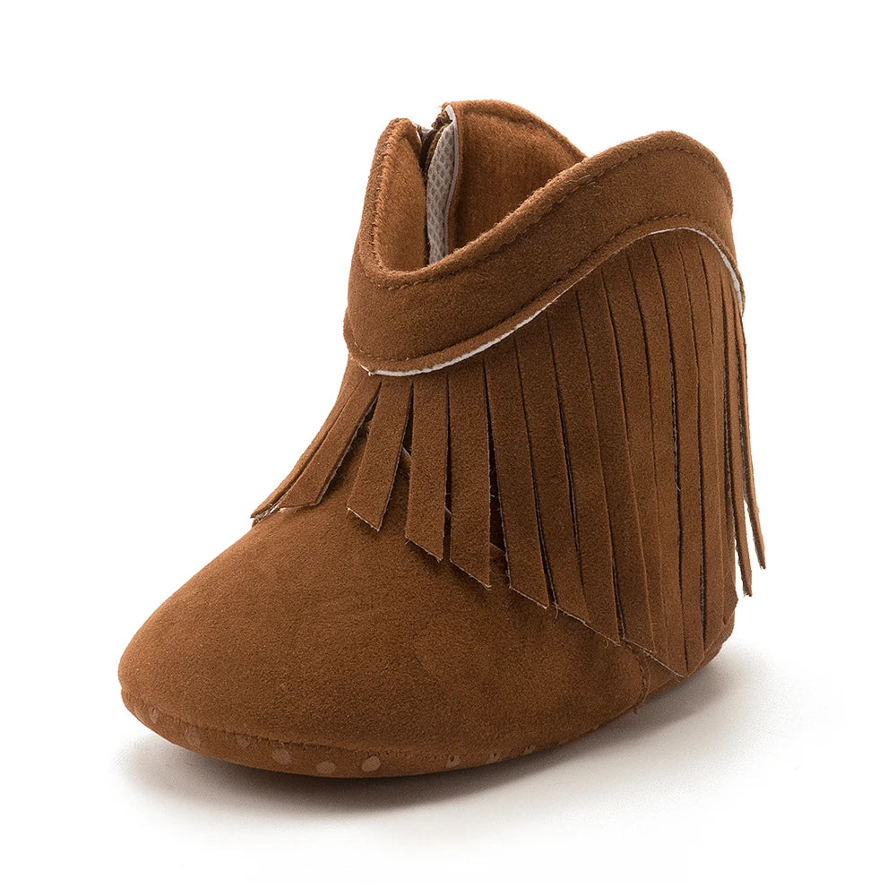 KIDSUN Baby Booties Girl Boy Prewalker Solid Infant Toddler First Walkers Soft Sole Anti-slip Boots Newborn Moccasin
