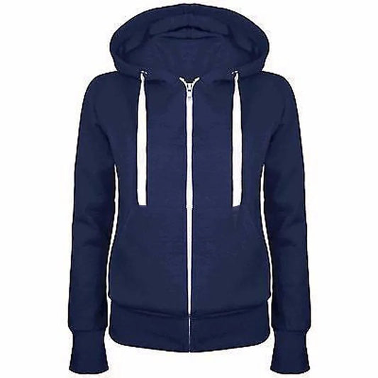 2023 Fashion Trend Zipper Hooded  Long-sleeved Plus Cashmere Sweater Coat