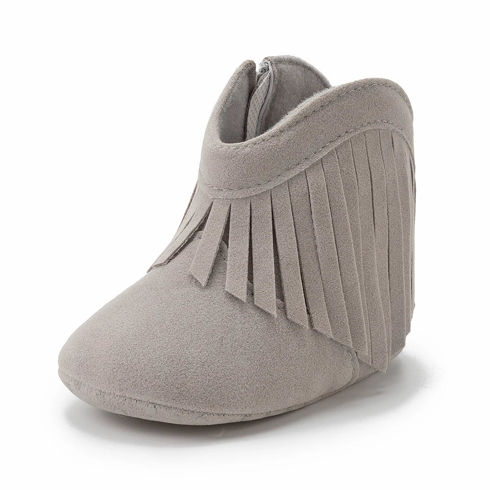 KIDSUN Baby Booties Girl Boy Prewalker Solid Infant Toddler First Walkers Soft Sole Anti-slip Boots Newborn Moccasin