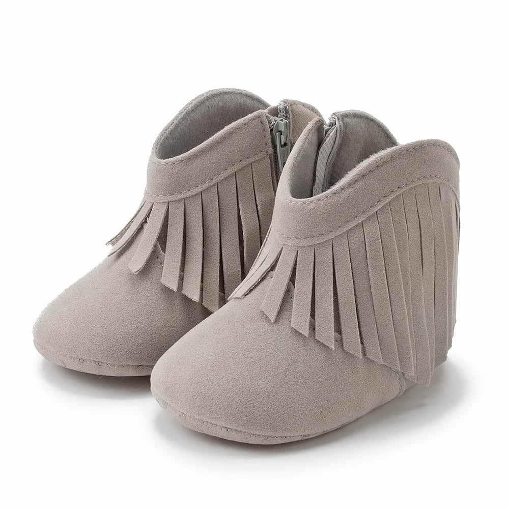 KIDSUN Baby Booties Girl Boy Prewalker Solid Infant Toddler First Walkers Soft Sole Anti-slip Boots Newborn Moccasin