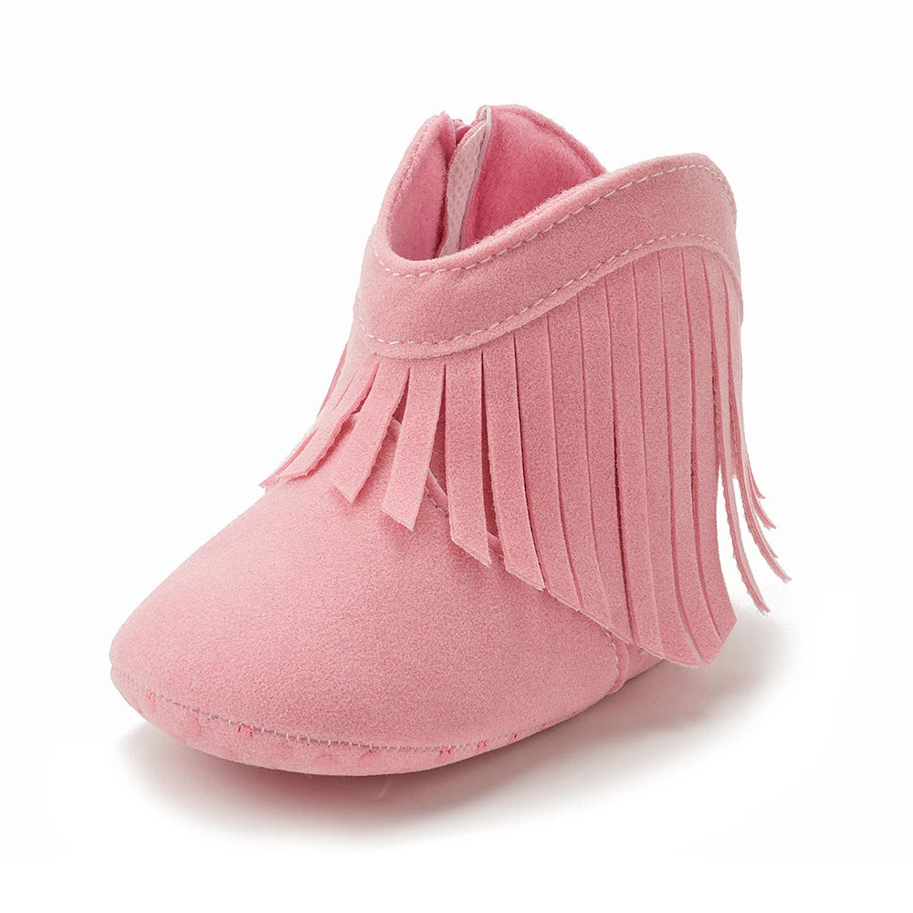 KIDSUN Baby Booties Girl Boy Prewalker Solid Infant Toddler First Walkers Soft Sole Anti-slip Boots Newborn Moccasin