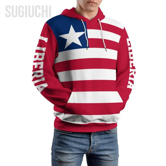 Unisex 3D Hoodie Liberia Flag Men Women Polyester Harajuku Sweatshirt Pullover Hoodies Casual Cool