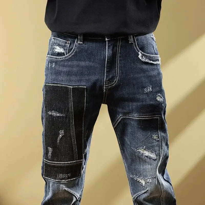 Tapered Jeans for Men Tight Pipe Summer Man Cowboy Pants Slim Fit Trousers Skinny 2024 Korean Autumn Designer Y 2k Vintage Trend