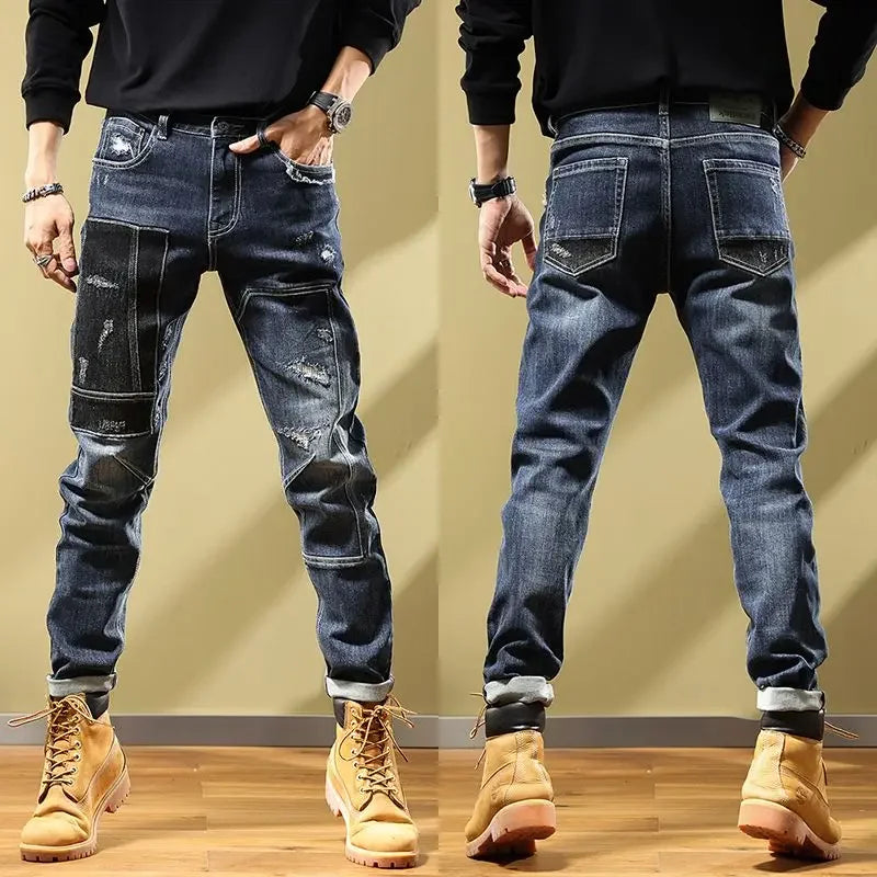 Tapered Jeans for Men Tight Pipe Summer Man Cowboy Pants Slim Fit Trousers Skinny 2024 Korean Autumn Designer Y 2k Vintage Trend