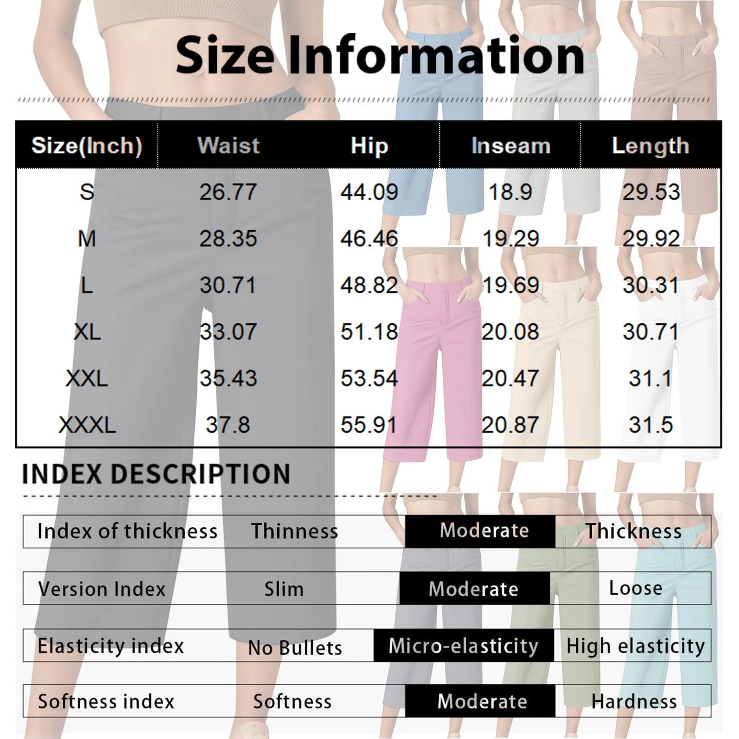 Casual capri-pants for women Straight Wide Leg pants Solid color versatile daily pants Ladies spring summer casual trousers