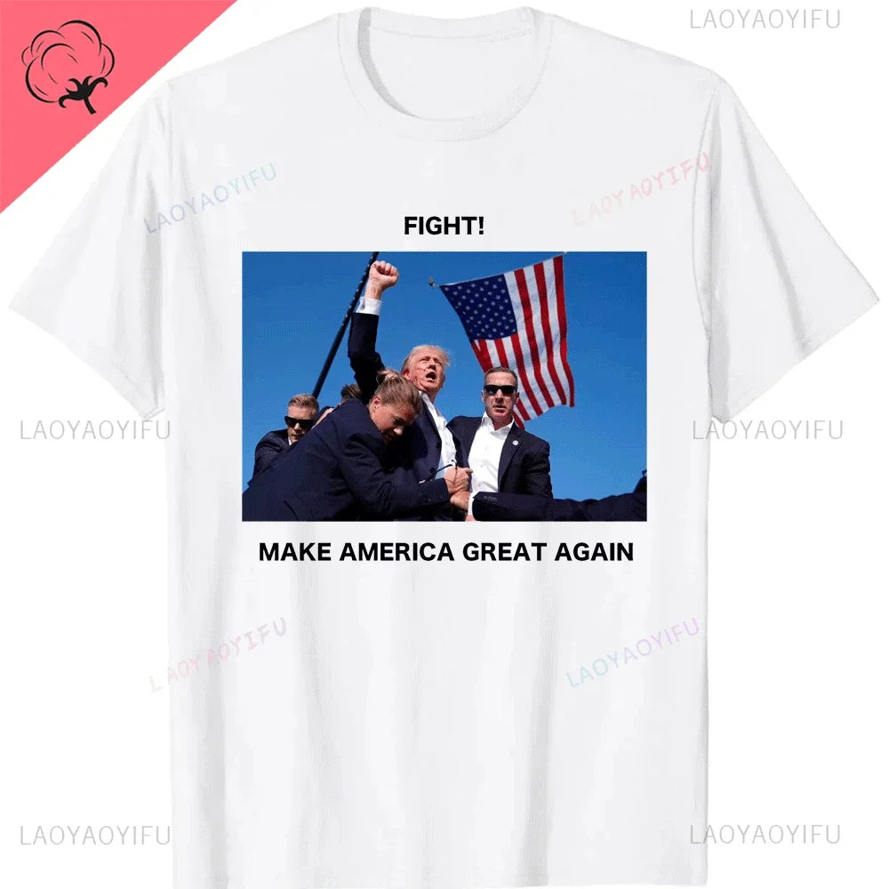 Pro President Donald Trump Supporter Men Cotton Tshirt Gifts Trump 2024 The Return Lady T-Shirt Trump Supporter Aesthetic Top