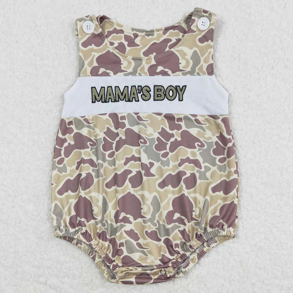Boutique Infant Baby Girls Rompers Embroidery Camo Ducks Rompers Toddler Boys Rompers Sibling Girls Clothing Wholesale Jumpsuits