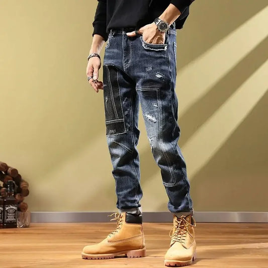 Tapered Jeans for Men Tight Pipe Summer Man Cowboy Pants Slim Fit Trousers Skinny 2024 Korean Autumn Designer Y 2k Vintage Trend