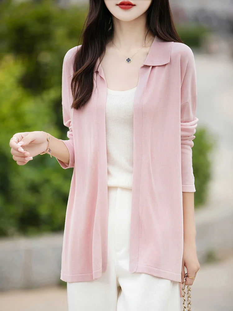 2024 Knitted Women's Cardigan Women's Cashmere Cardigan Fashion Cardigan Coat Autumn/Winter Cashmere Sweater Cardigan