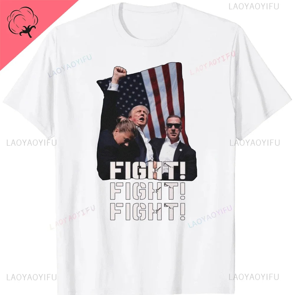 Pro President Donald Trump Supporter Men Cotton Tshirt Gifts Trump 2024 The Return Lady T-Shirt Trump Supporter Aesthetic Top