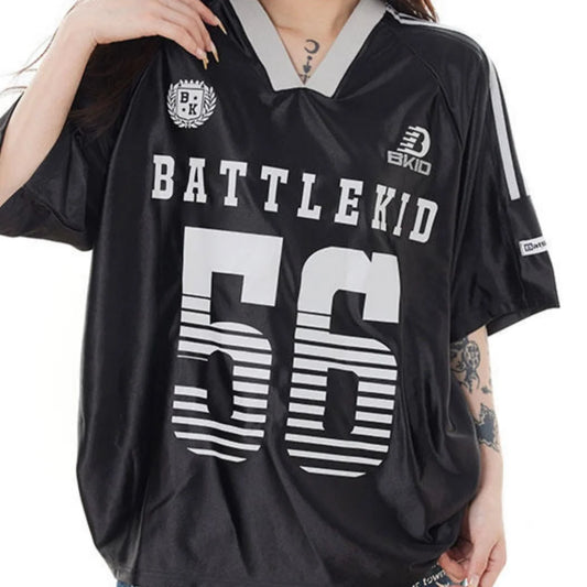 Street Sports Hockey Uniform Sweat Absorption Men's And Women's Vintage Fashion  56 Printed Pattern Oversized Loose Tops