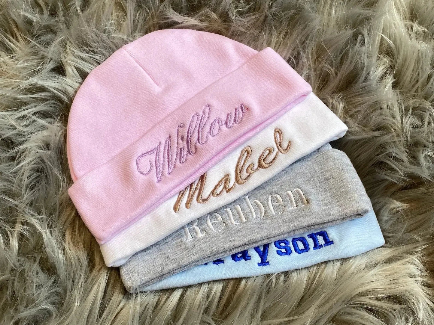 Personalized Newborn Hospital Hat Embroidered Newborn Baby Hat, Custom New Baby Hat, Blue or Pink Infant Baby Beanie with Name