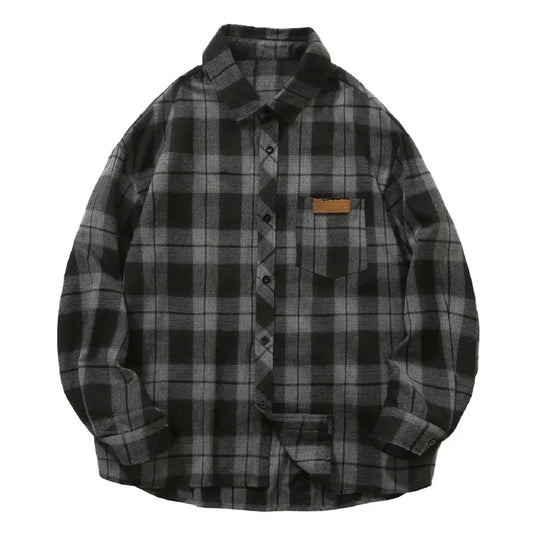 Men'S Casual Versatile Checkered Shirt Men'S Casual Loose Plaid Shirt Button Shirt Simple Fashion Everyday Chemises Hommes