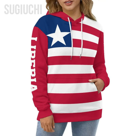 Unisex 3D Hoodie Liberia Flag Men Women Polyester Harajuku Sweatshirt Pullover Hoodies Casual Cool
