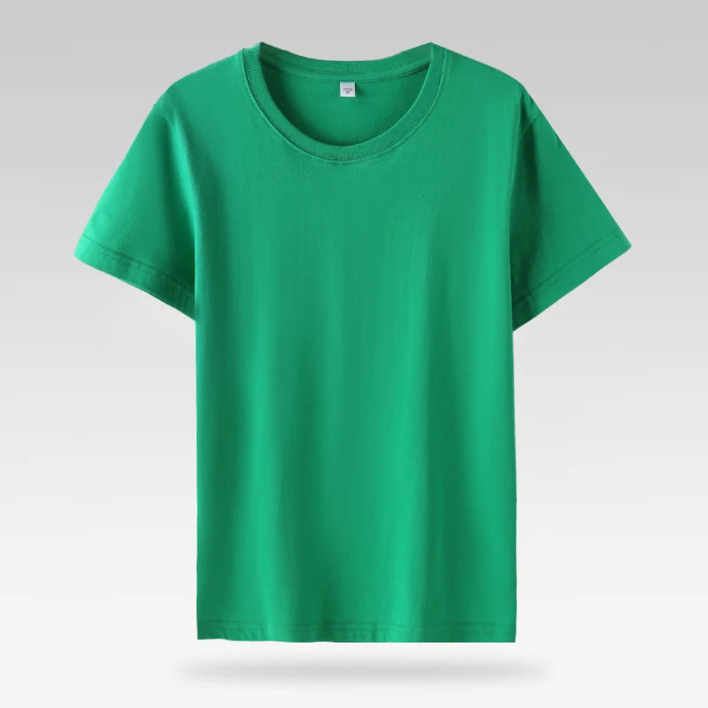 Summer Casual 100% Cotton Short Sleeve O Neck Women Tops Fashion Fit Lady T Shirt