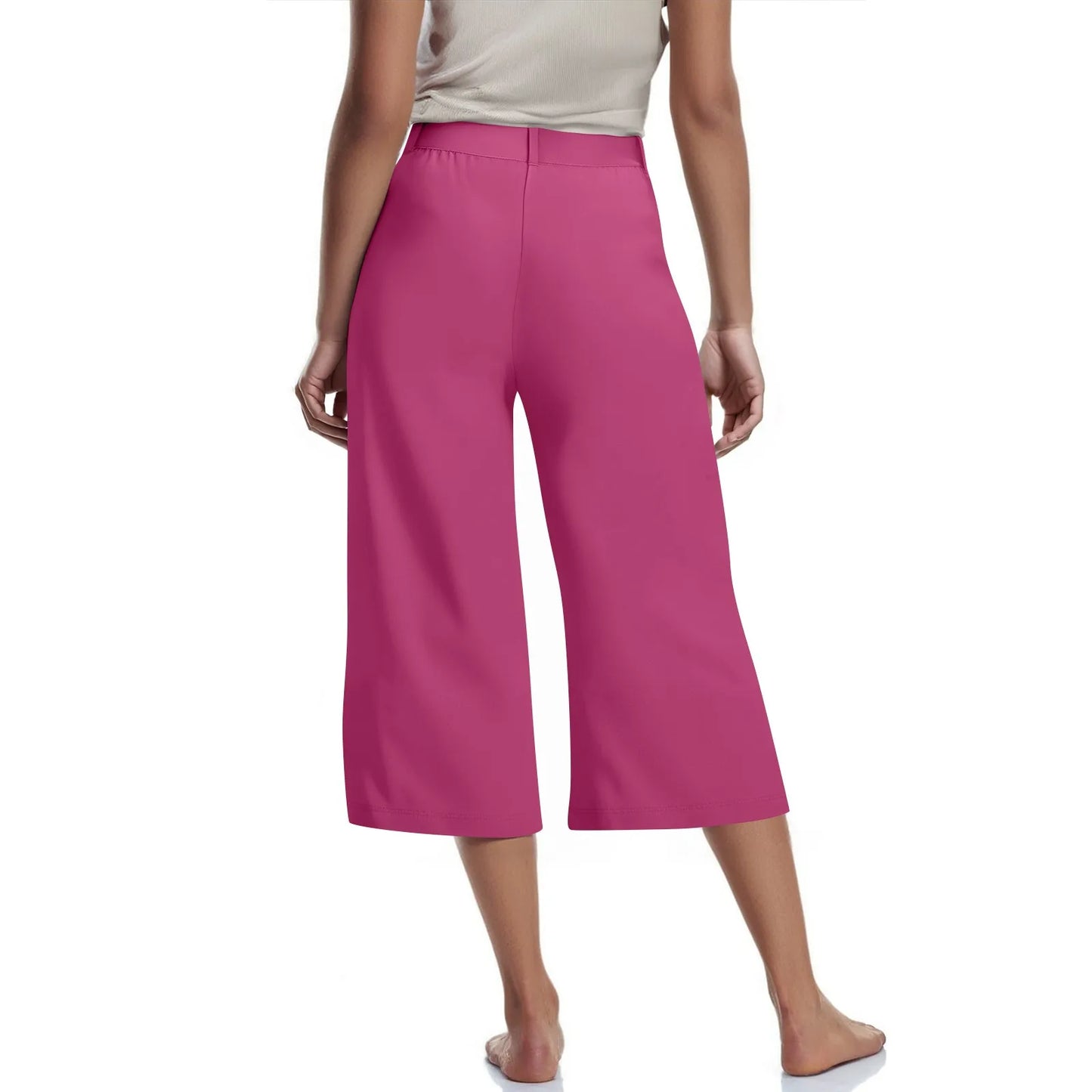 Casual capri-pants for women Straight Wide Leg pants Solid color versatile daily pants Ladies spring summer casual trousers
