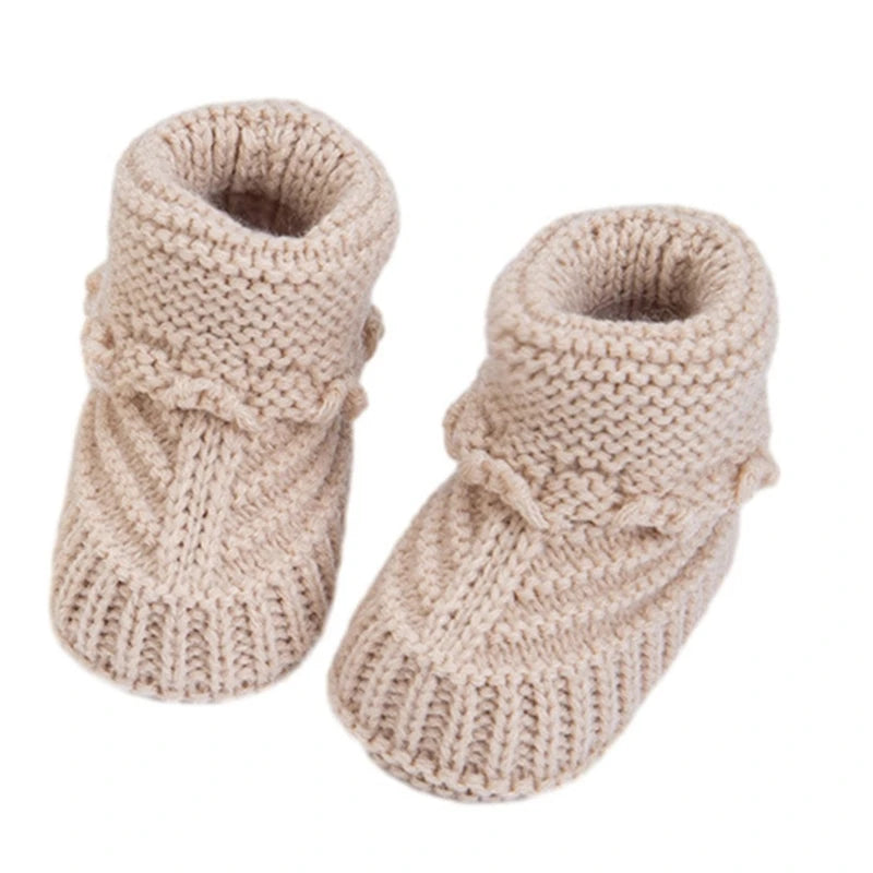 Baby Booties newborns  First Walkers Soft Knit Shoes Elegant Knit Baby Booties Comfortable Wearing for Infant Boy & Girls
