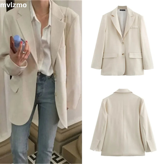 Women's Loose Blazer Women's Coat Spring New Casual Simple Blazer Office Women's Casual Blazer Coat