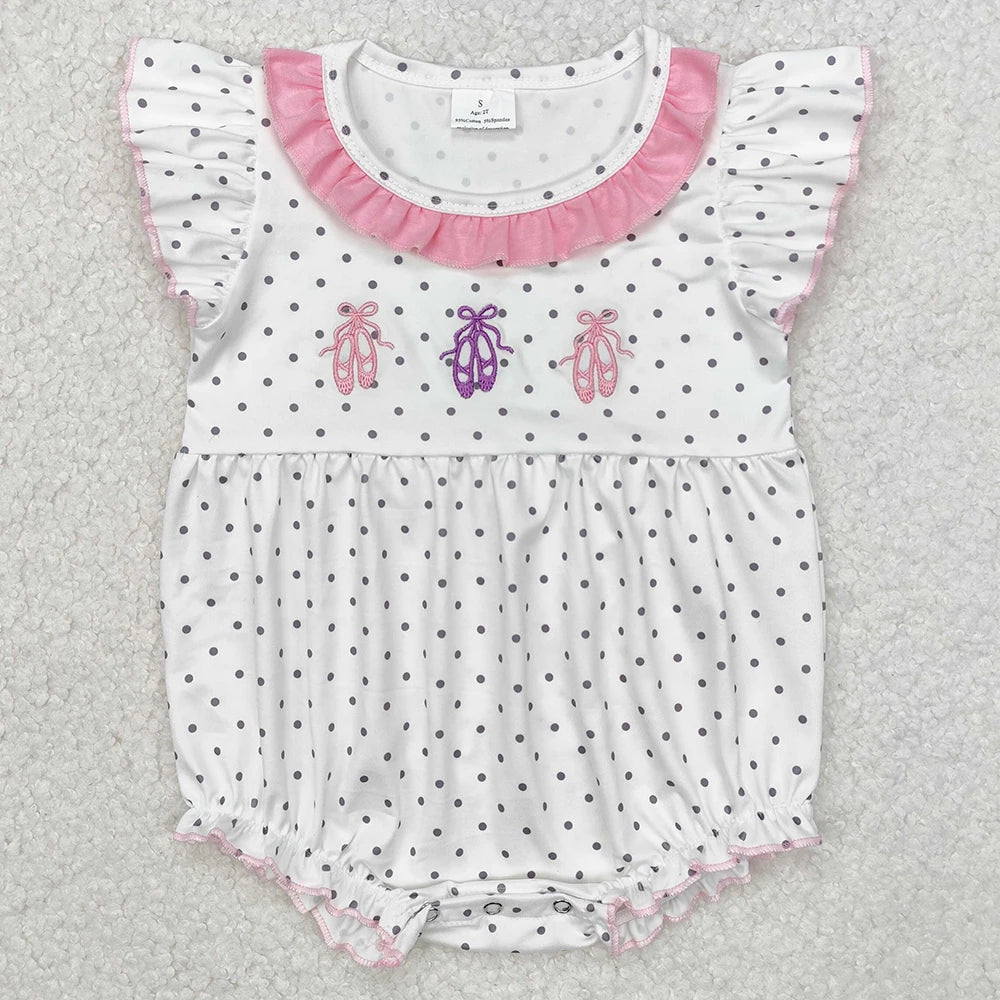 Hot Sale Infant Baby Girls Rompers Duck Flutter Sleeve Rompers Boutique Kids Clothes Sibling Onesie Toddler Girls Bubble Rompers